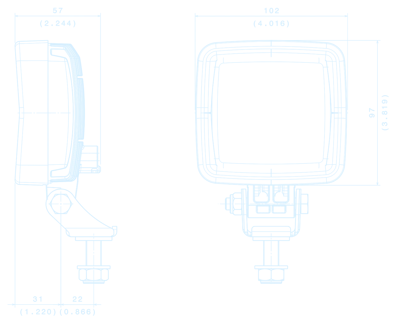 No Glare LED: disegno tecnico